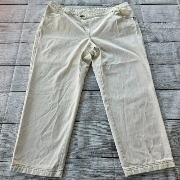 Future Collective Kahlana Barfield Brown Size 16W/18W Plus Size Jeans Ivory/Off - Picture 1 of 10